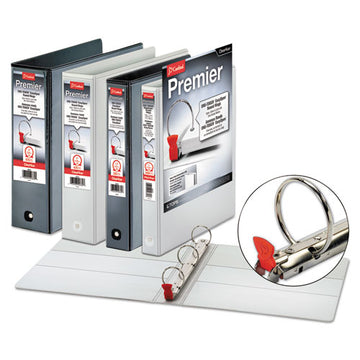 Cardinal® Premier Easy Open Clearvue Locking Round Ring Binder, 3 Rings, 1" Capacity, 11 X 8.5, Black freeshipping - TVN Wholesale